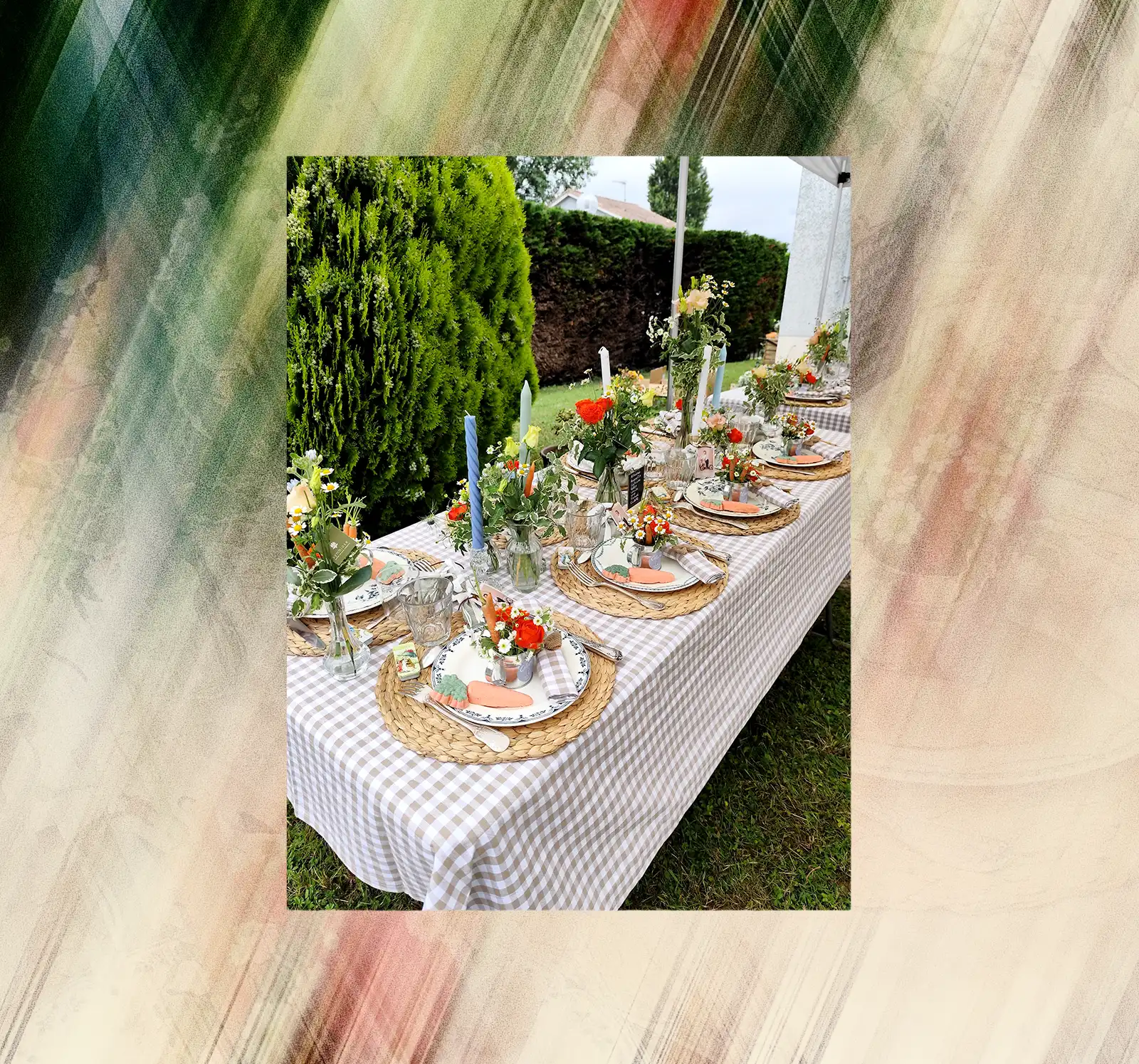 Décoration florale de table pour bapteme  – fleuriste Trévoux et Lyon