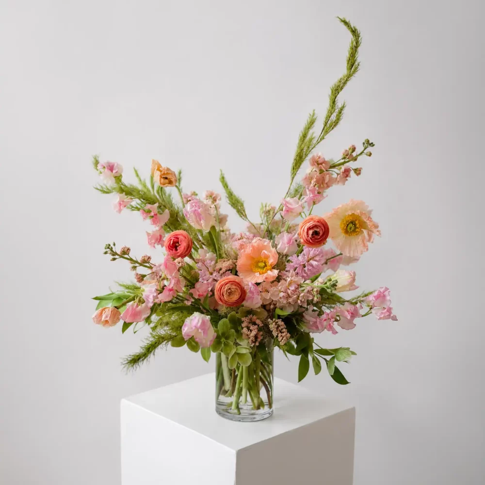 Bouquet champêtre rose